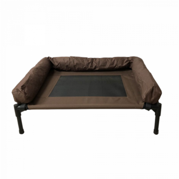 Topmast Erhöhtes Hundebett Lounge L - Braun mit Stoßkante - 92 x 71 cm